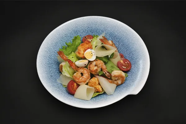 Caesar salad with shrimp