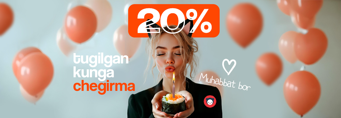 Banner Personal discount for the birthday boy 20%

Dear friends, we have great news!

We give a 20% discount to every birthday boy 🎁

🎉The discount is valid for 3 days before and 3 days after the birthday!

🎉 The discount is provided to the birthday person and on the basis of a document confirming the birthday (passport, birth certificate, driver's license, etc.)

**The discount on the promotion cannot be combined with other discounts

📞 1089, 71-200-89-89 — Tashkent 
📞 78-147-89-89 — Bukhara, Samarkand, Fergana 

Public offer: https://bit.ly/3Udn28Z
