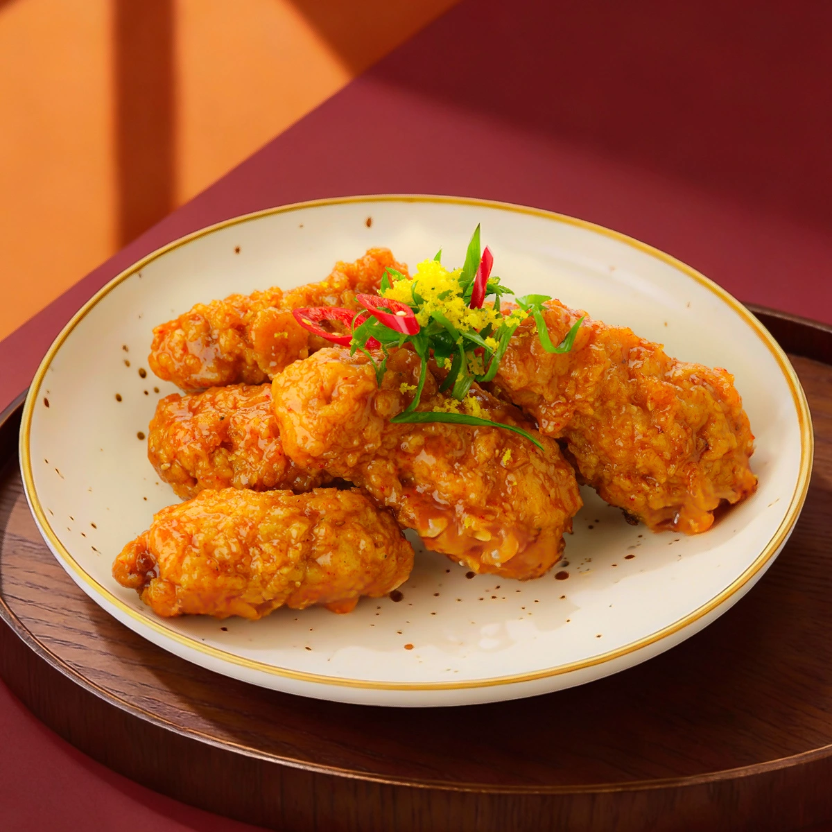 Chicken wings in Chili Boom sauce