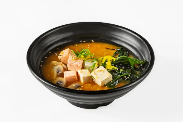 Miso with salmon